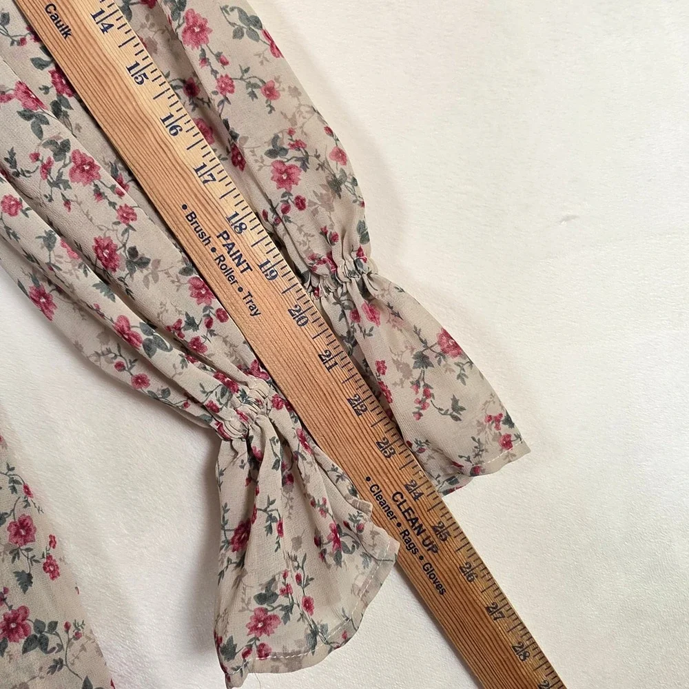 &merci Maxi Dress Womens L Tiered Floral Cottagecore Boho Prairie Romantic Smock